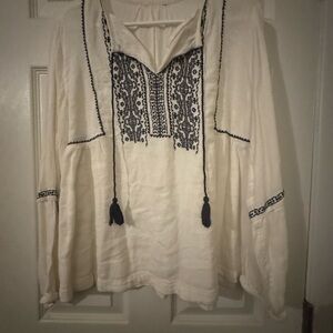 Embroidered Cream Blouse